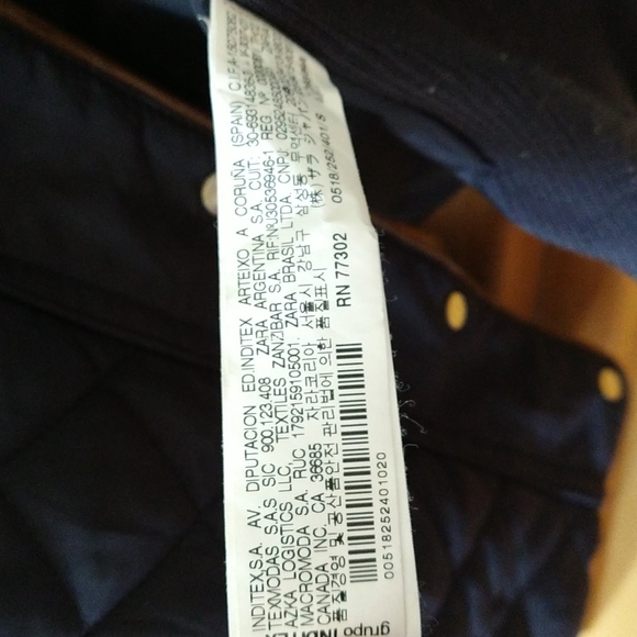 Small Black quilted Zara jacket brown trim gold hardware - Picture 5 of 14